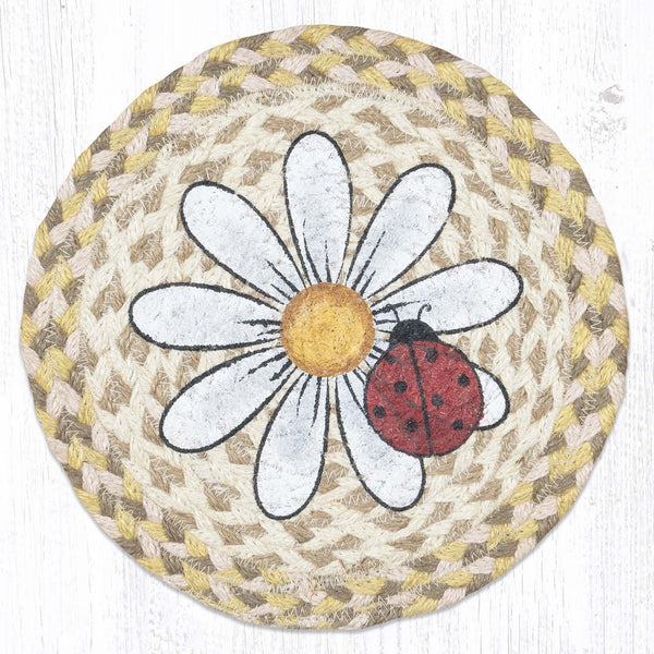 MSPR-653 Daisy & Ladybug Printed Round Trivet 10"x10"