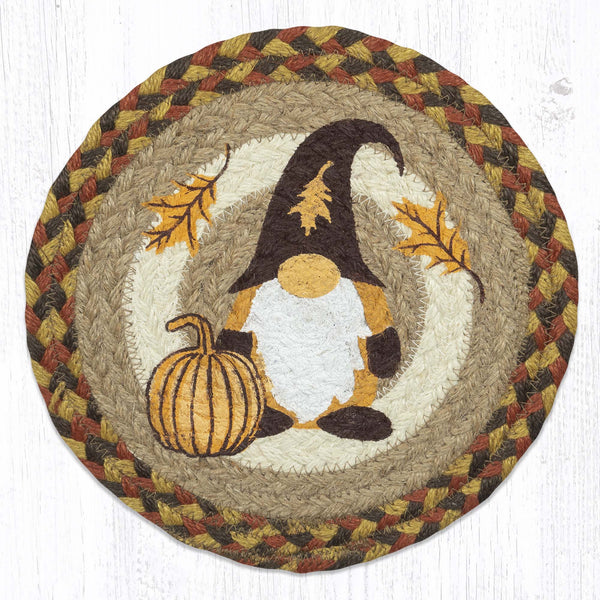 MSPR-655 Fall Gnome Printed Round Trivet 10"x10"