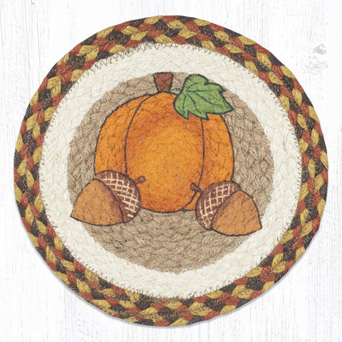 MSPR-655 Pumpkin Acorn Printed Round Trivet 10"x10"