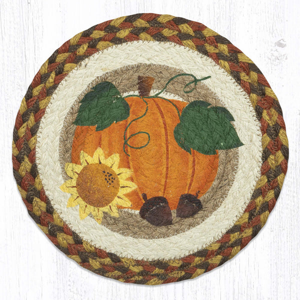 MSPR-655 Pumpkin Sunflower Printed Round Trivet 10"x10"