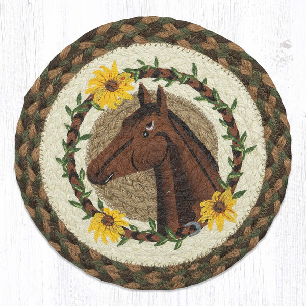MSPR-657 Brown Horse Daisy Printed Round Trivet 10"x10"