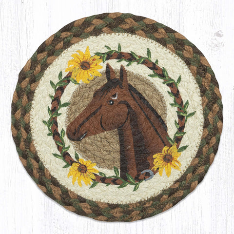 MSPR-657 Brown Horse Daisy Printed Round Trivet 10"x10"