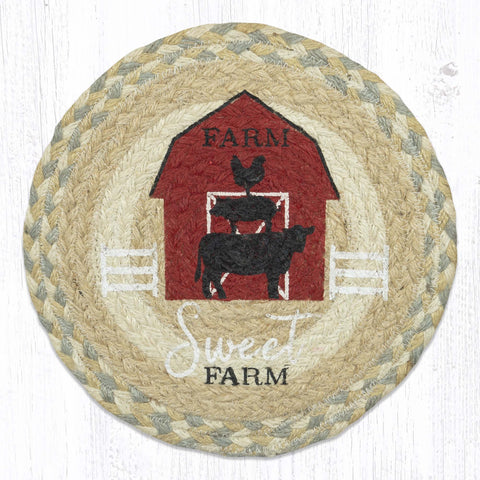 MSPR-658 Farm Sweet Farm Printed Round Trivet 10"x10"