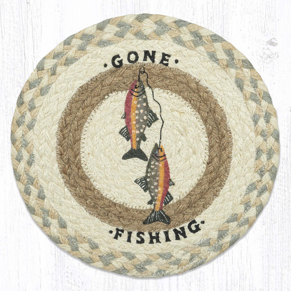 MSPR-658 Gone Fishing Printed Round Trivet 10"x10"