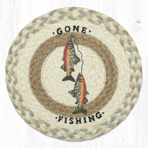 MSPR-658 Gone Fishing Printed Round Trivet 10"x10"