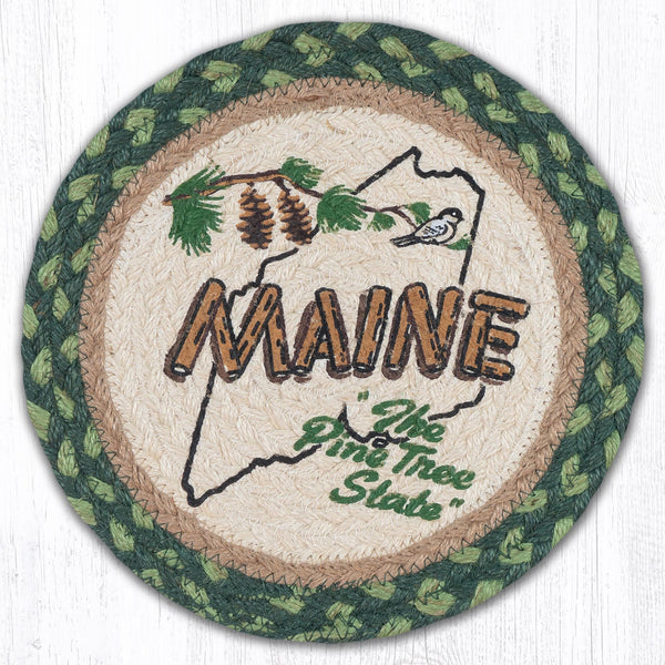 MSPR-703 Maine Pine Printed Round Trivet 10"x10"