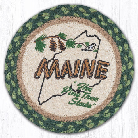 MSPR-703 Maine Pine Printed Round Trivet 10"x10"