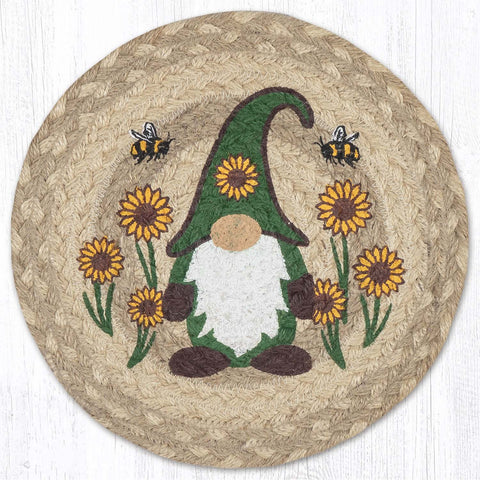 MSPR-776 Sunflower Gnome Printed Round Trivet 10"x10"