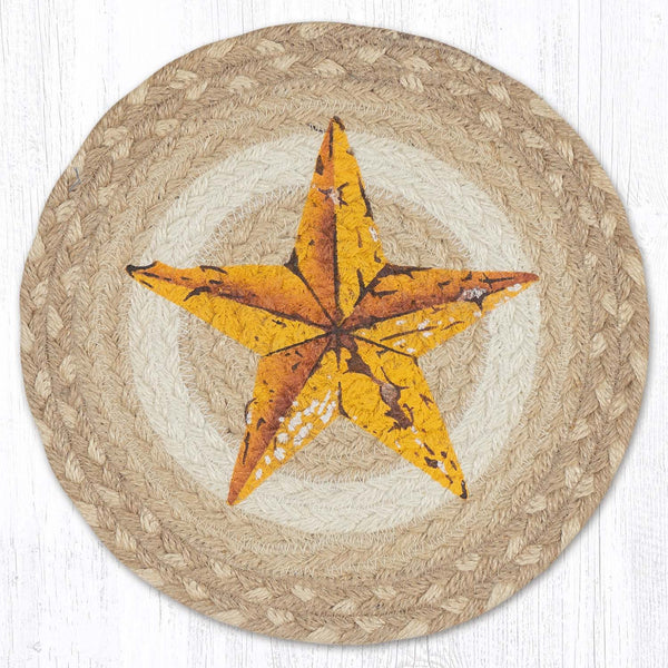 MSPR-776 Yellow Star Printed Round Trivet 10"x10"