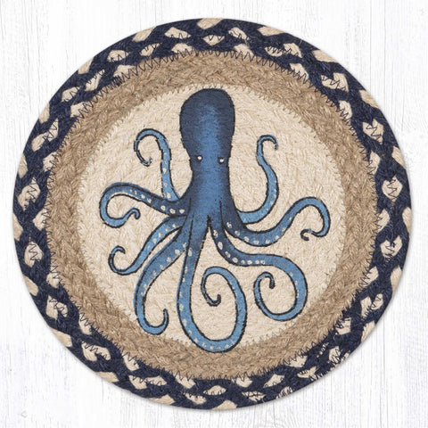 MSPR-830 Blue Octopus Printed Round Trivet 10"x10"