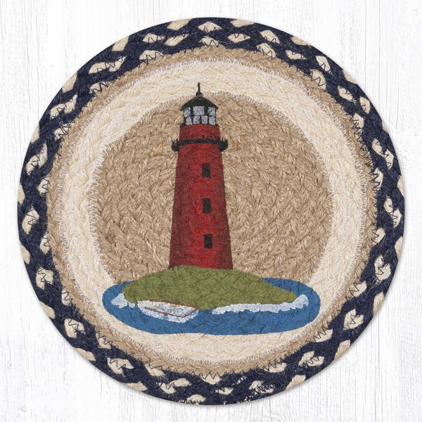 MSPR-830 Red Lighthouse Printed Round Trivet 10"x10"