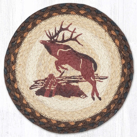 MSPR-899 Jumping Elk Printed Round Trivet 10"x10"