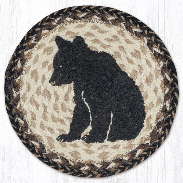 MSPR-9-93 Bear Cub Silhouette Printed Round Trivet 10"x10"
