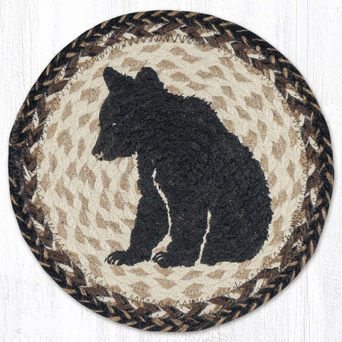 MSPR-9-93 Bear Cub Silhouette Printed Round Trivet 10"x10"