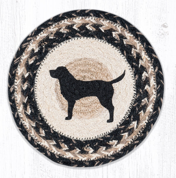 MSPR-9-93 Black Lab Silhouette Printed Round Trivet 10"x10"