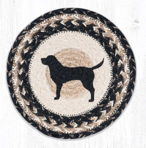 MSPR-9-93 Black Lab Silhouette Printed Round Trivet 10"x10"