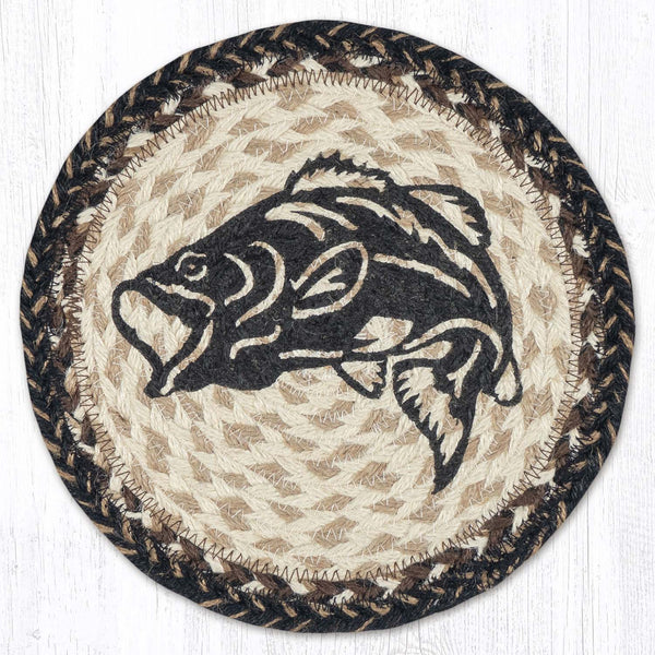 MSPR-9-93 Big Mouth Bass Printed Round Trivet 10"x10"