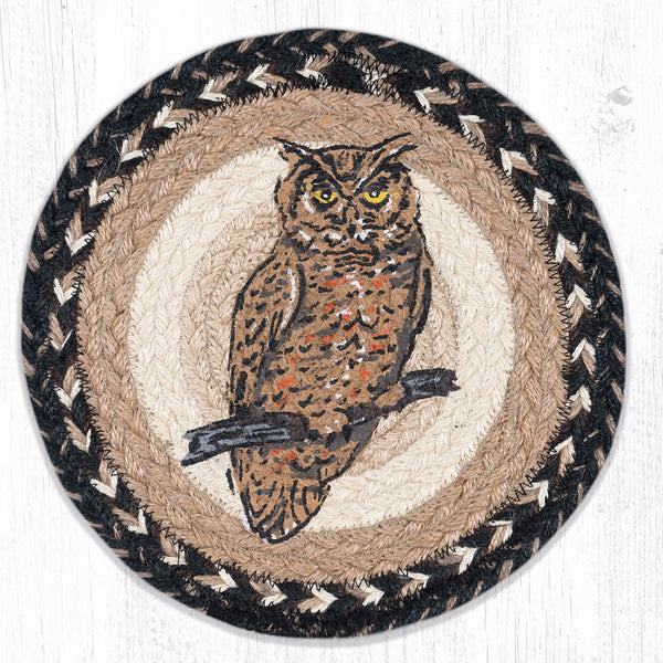 MSPR-9-93 Owl Printed Round Trivet 10"x10"