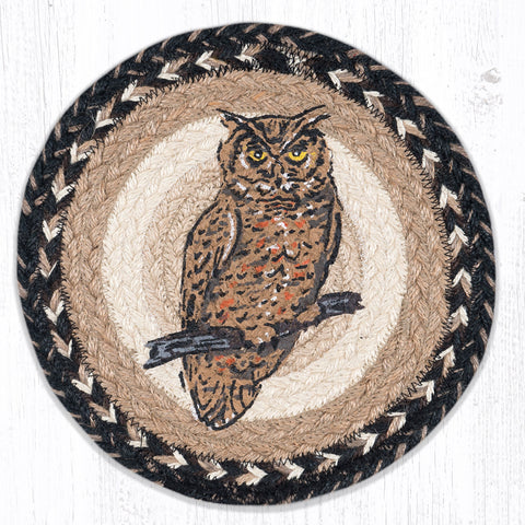 MSPR-9-93 Owl Printed Round Trivet 10"x10"