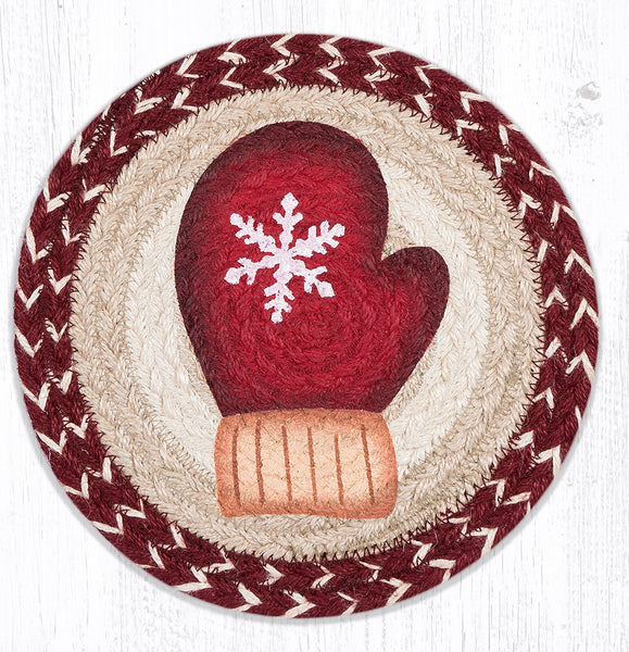 MSPR-9-117 Red Mitten Printed Round Trivet 10"x10"