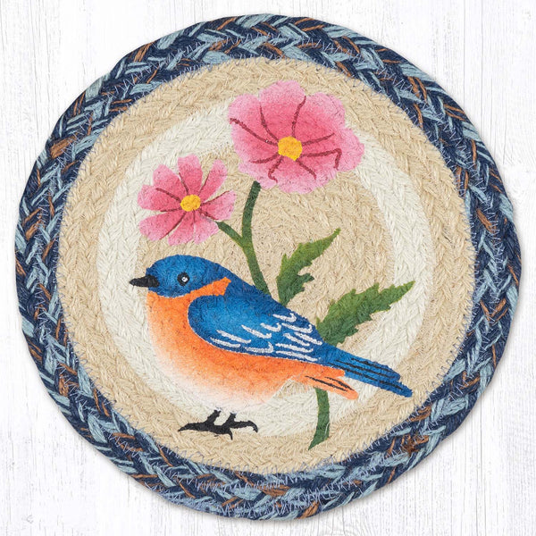 MSPR-9-119 Bluebird Printed Round Trivet 10"x10"