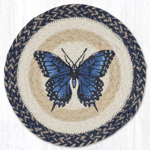 MSPR-9-921 Blue Swallowtail Printed Round Trivet 10"x10"