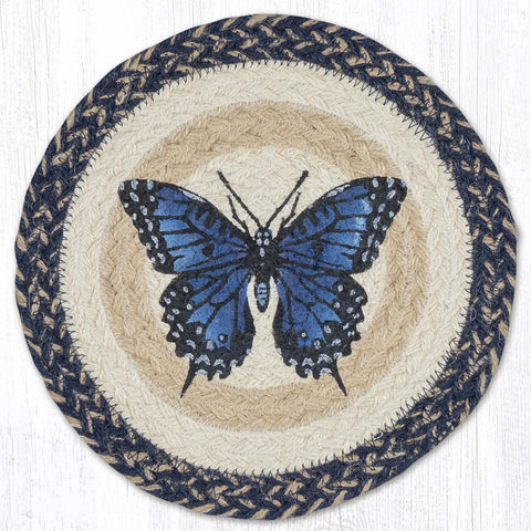 MSPR-9-921 Blue Swallowtail Printed Round Trivet 10"x10"
