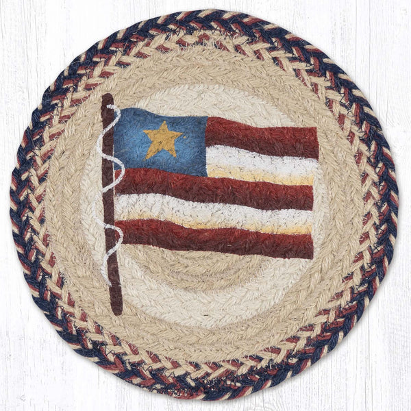 MSPR-9-926 Primitive Star Flag Printed Round Trivet 10"x10"