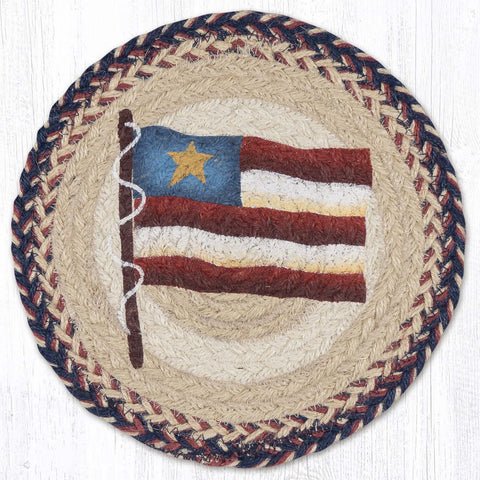 MSPR-9-926 Primitive Star Flag Printed Round Trivet 10"x10"
