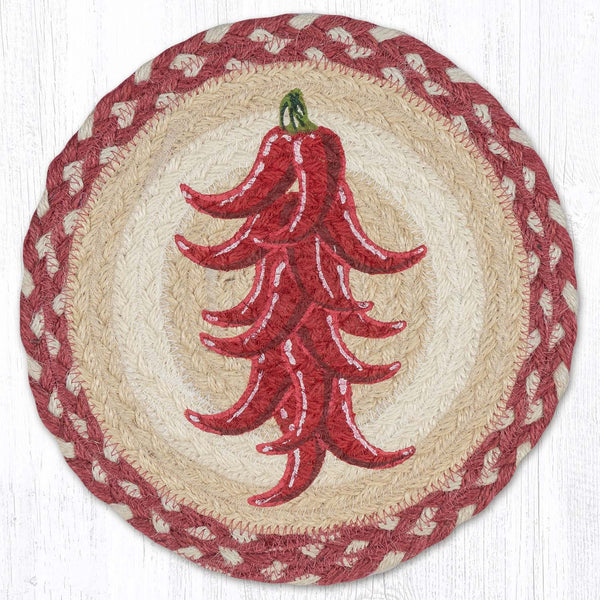 MSPR-916 Chili Pepper Ristra Printed Round Trivet 10"x10"