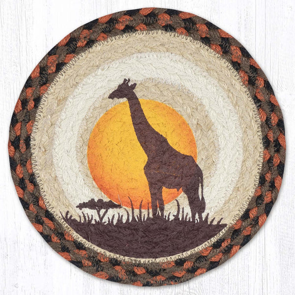 MSPR-919 Giraffe Printed Round Trivet 10"x10"