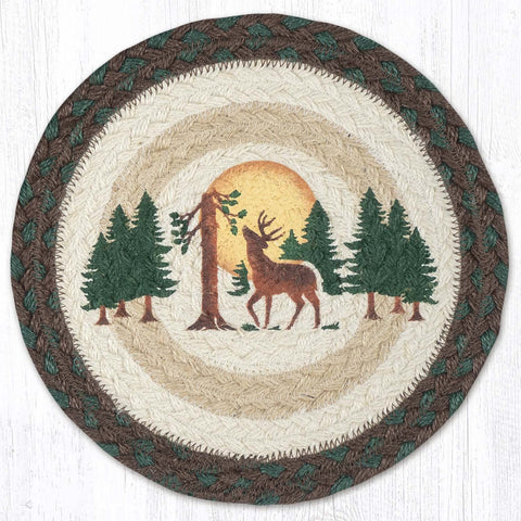 MSPR-922 Full Moon & Deer Printed Round Trivet 10"x10"