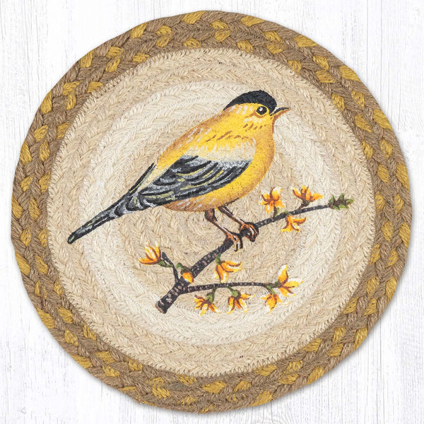 MSPR-925 Gold Finch Printed Round Trivet 10"x10"