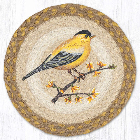 MSPR-925 Gold Finch Printed Round Trivet 10"x10"