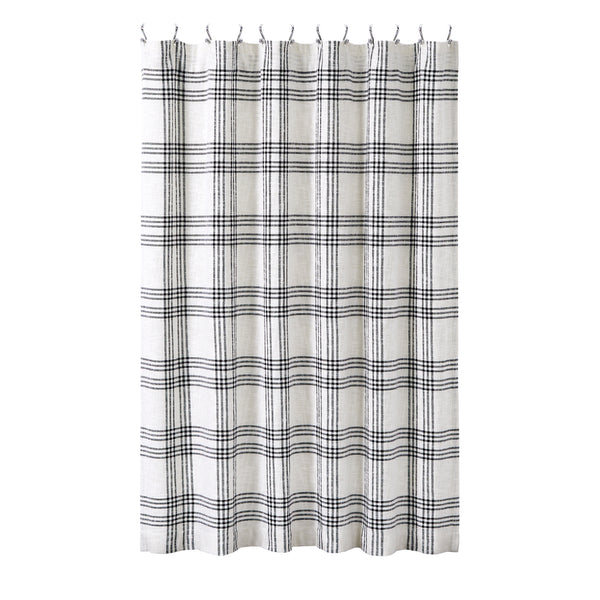 Black Plaid Shower Curtain 72x72