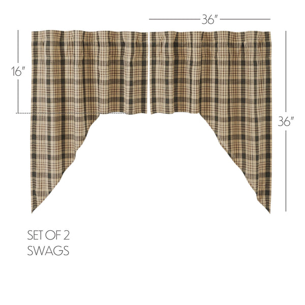 Cider Mill Plaid Swag Set of 2 36x36x16