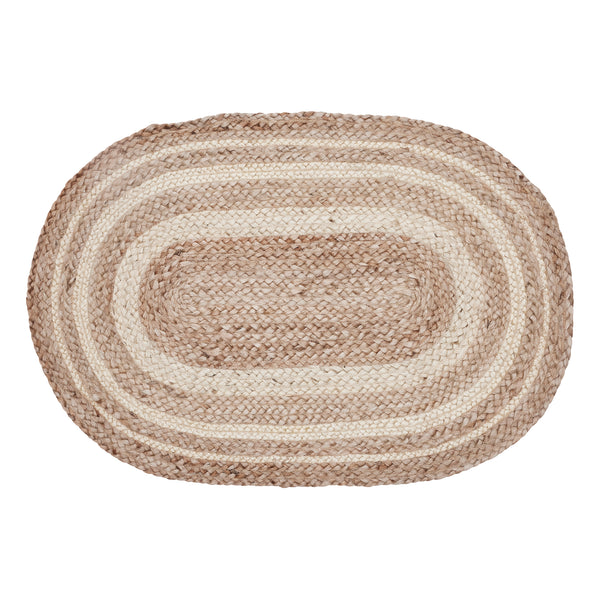 Natural & Creme Jute Rug Oval 20x30