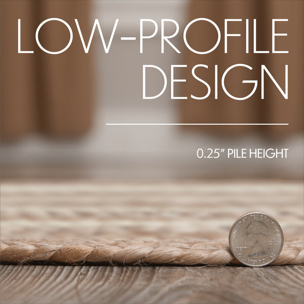 Natural & Creme Jute Rug Oval 36x60