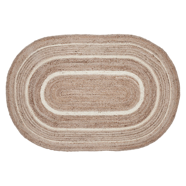 Natural & Creme Jute Rug Oval 36x60
