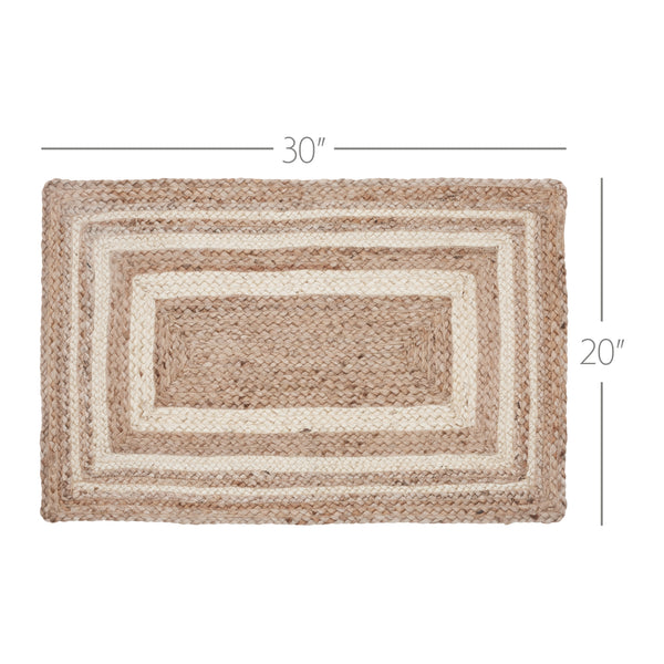 Natural & Creme Jute Rug Rect 20x30