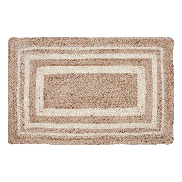 Natural & Creme Jute Rug Rect 20x30