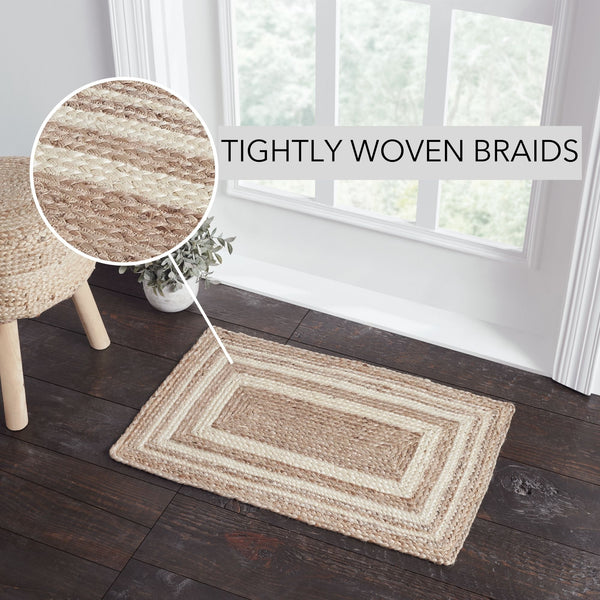 Natural & Creme Jute Rug Rect 20x30