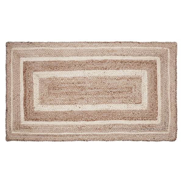 Natural & Creme Jute Rug Rect 36x60