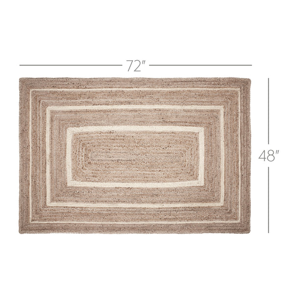 Natural & Creme Jute Rug Rect 48x72 - Allysons Place