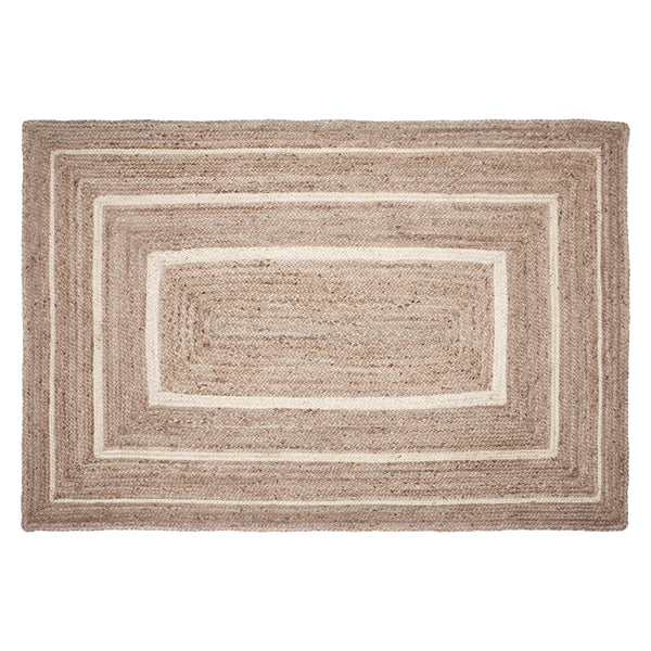 Natural & Creme Jute Rug Rect w/ Pad 48x72