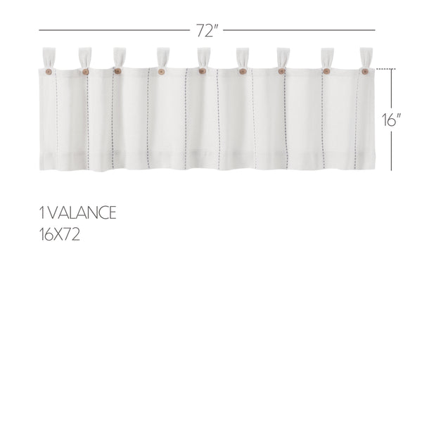 Stitched Burlap White Window Valance 16x72 | Farmhouse Burlap