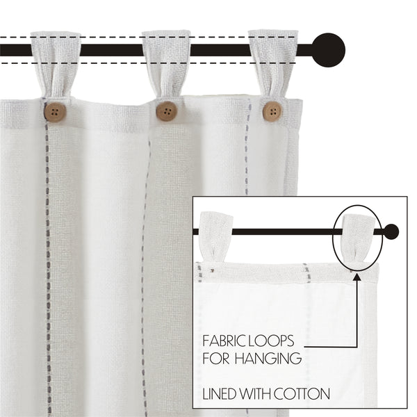 Stitched Burlap White Window Valance 16x72 | Farmhouse Burlap