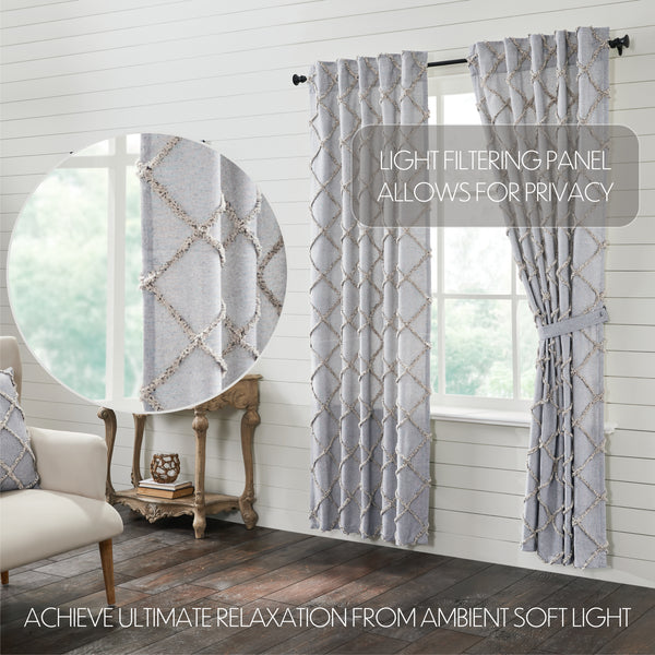 Frayed Lattice Creme & Black Panel Set of 2 84x40