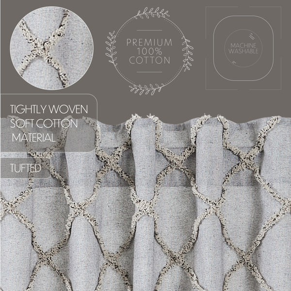 Frayed Lattice Creme & Black Panel Set of 2 84x40