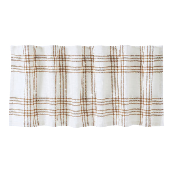 Wheat Plaid Lined Valance 19x60 | Farmhouse Country Plaid